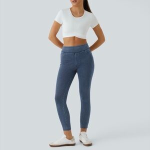 🆕 Halara Flex High Waisted Pocket Denim Casual Leggings, Size M
